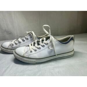 Converse All Star White Leather Low Top Junior Size 5